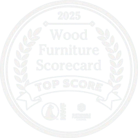 Wood Furniture Scorecard Top Score badge from 2023 with laurel wreath design.