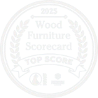 Wood Furniture Scorecard Top Score badge from 2023 with laurel wreath design.